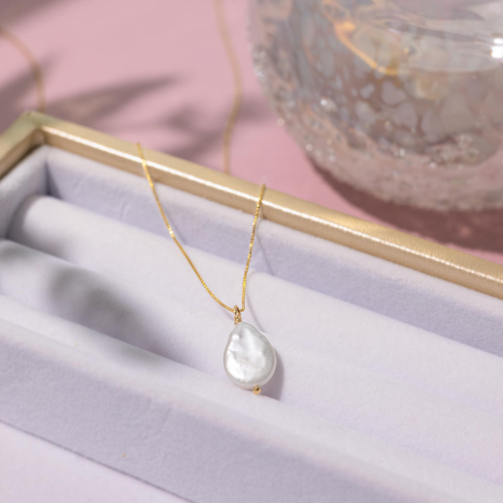 Baroque Pearl Necklace – Statement Pendant – Minimalist Jewelry – Wedding Necklace – Gemstone Pendant – Layering Jewelry – Gift For Her