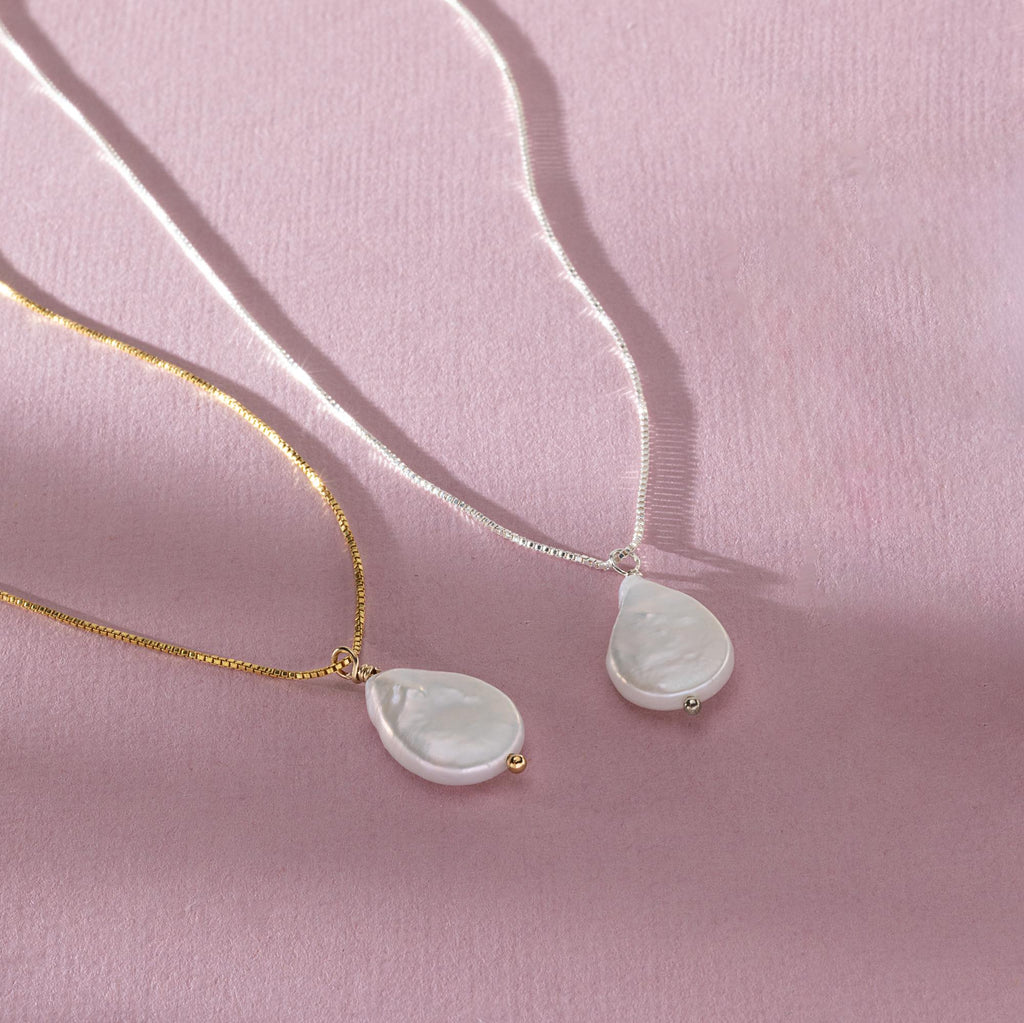 Baroque Pearl Necklace – Statement Pendant – Minimalist Jewelry – Wedding Necklace – Gemstone Pendant – Layering Jewelry – Gift For Her