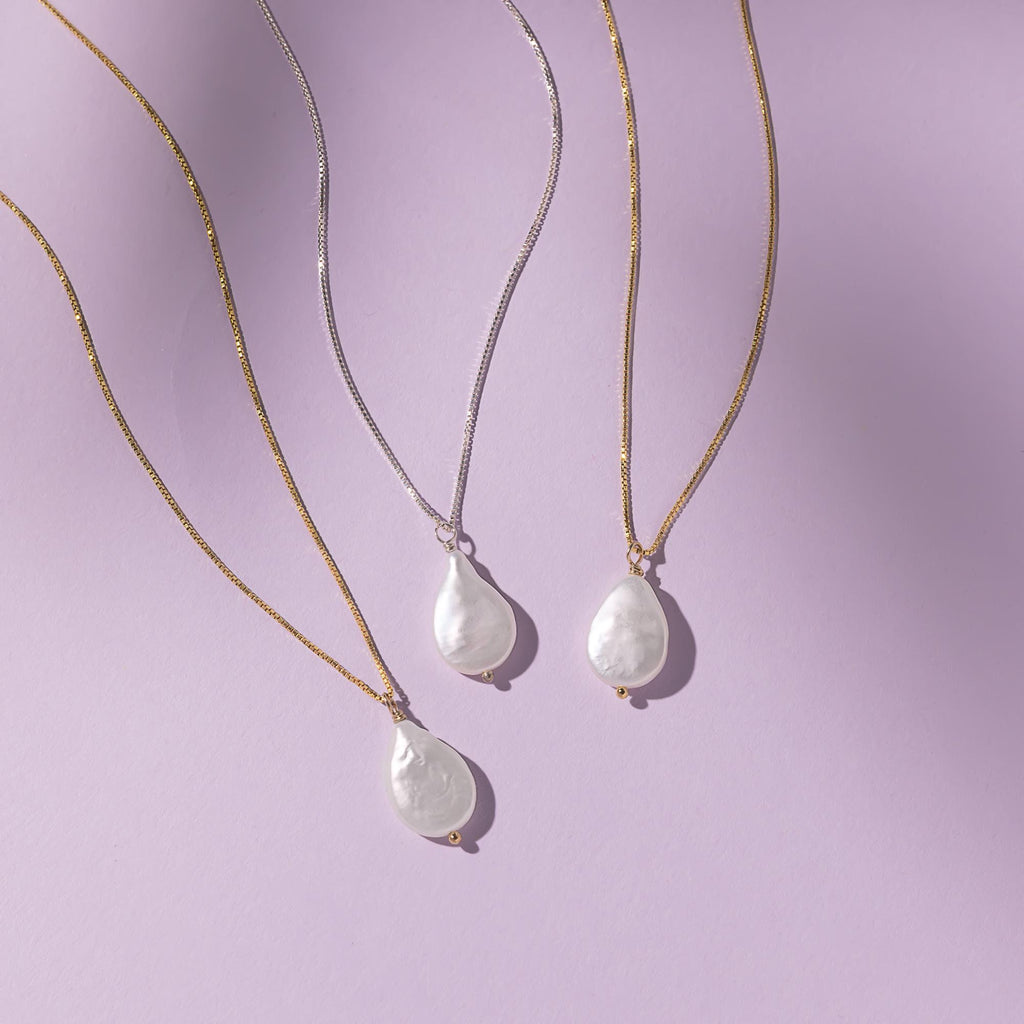 Baroque Pearl Necklace – Statement Pendant – Minimalist Jewelry – Wedding Necklace – Gemstone Pendant – Layering Jewelry – Gift For Her