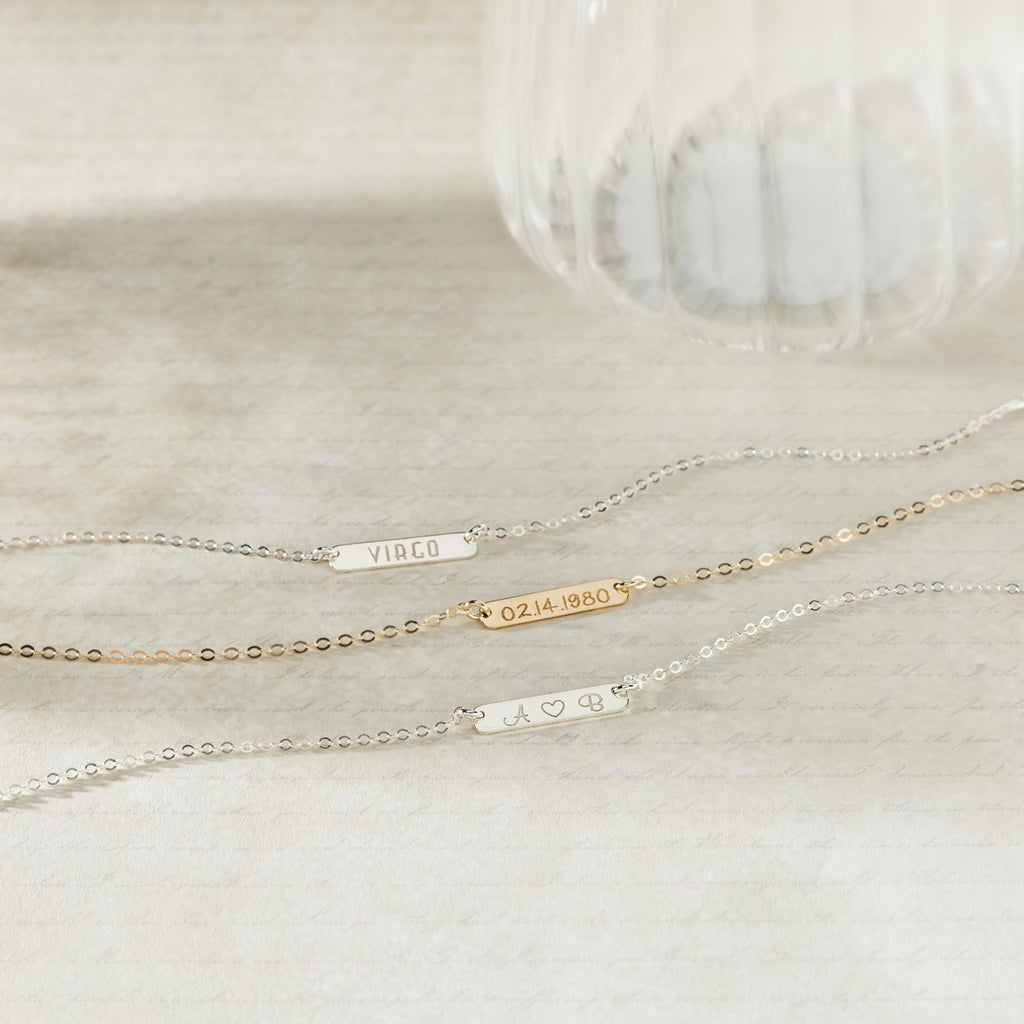 Custom Bracelet – Personalized Gift For Women – Waterproof Jewelry – Engraved Bracelet – Dainty Gold Filled Or Sterling Silver