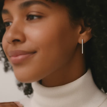 Sterling Silver Bar Stud Earrings